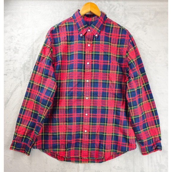 Polo Ralph Lauren Other - Polo Ralph Lauren Shirt Mens XXL Red Green Blue Plaid Oxford Slim Fit